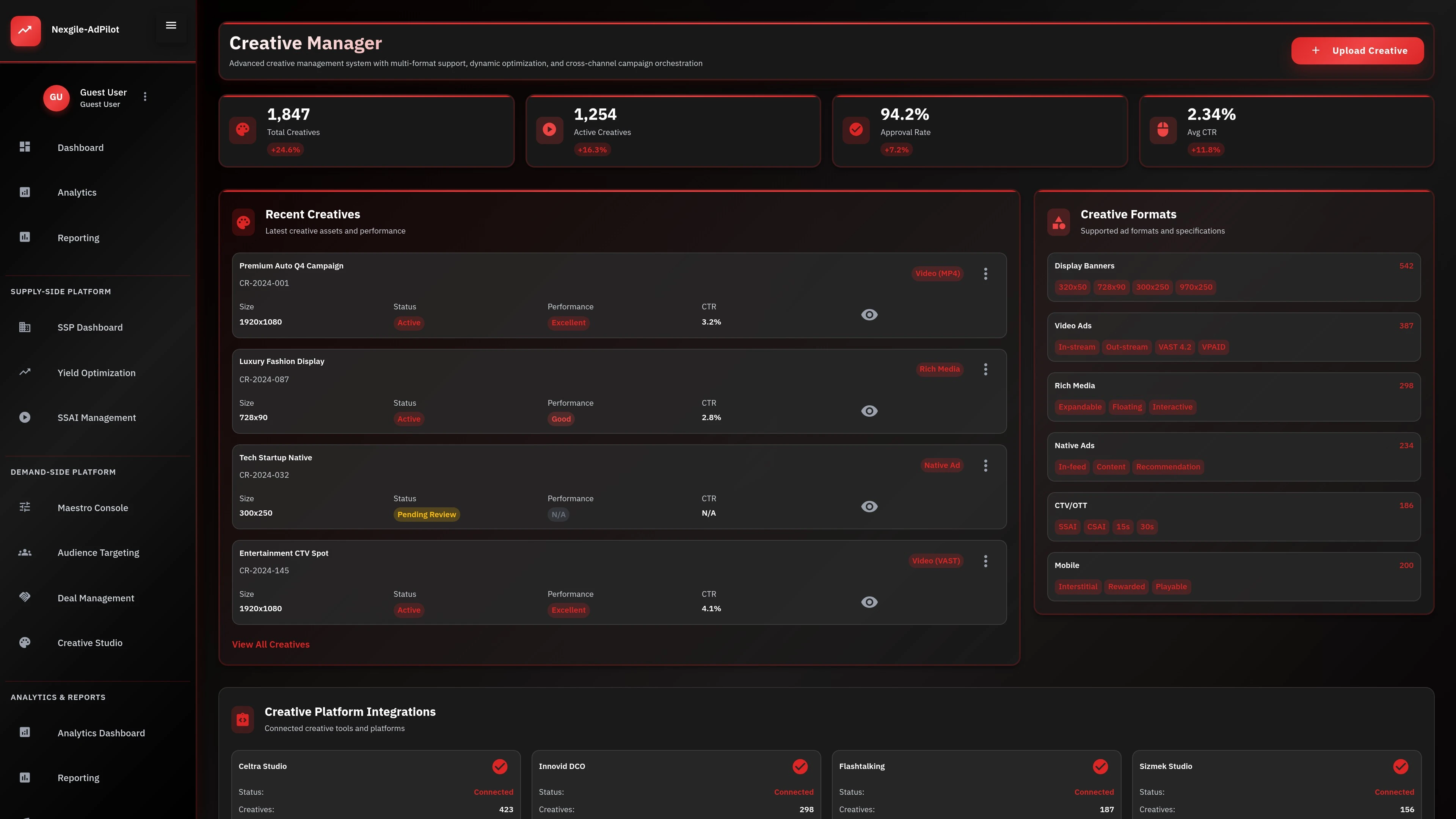 Nexgile-AdPilot Command Creative Dashboard